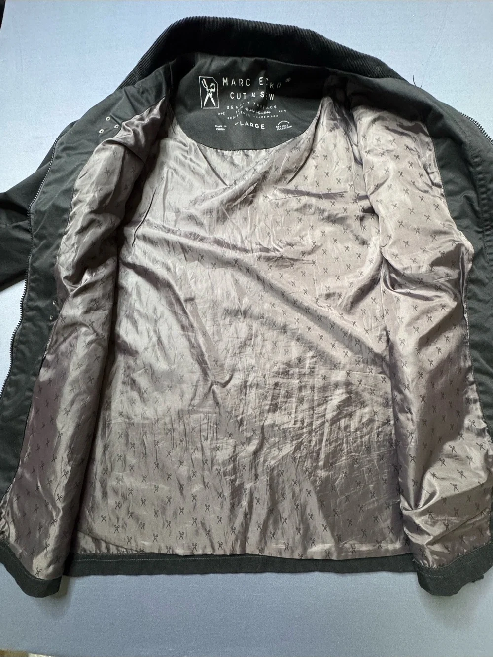 Marc Ecko Deadly Threads Military Jacket L Black Y2K Gorpcore Utility Fireman